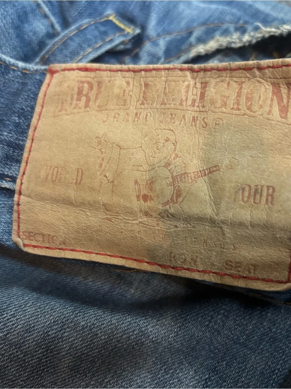 True Religion | Men's Vintage Denim Jeans | Y2K | Distressed Wash | Size 32